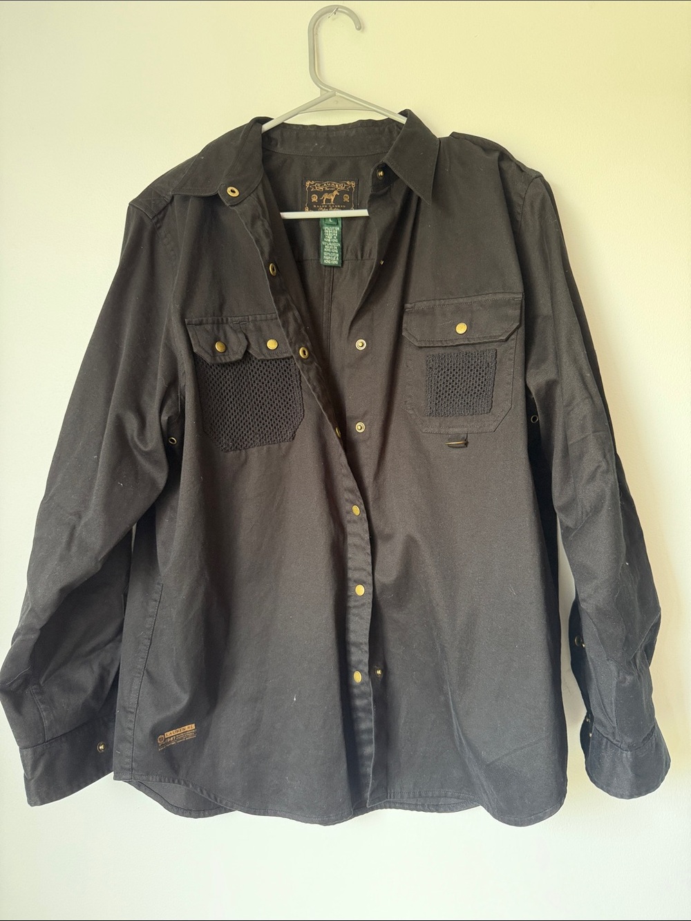 Ralph Lauren vintage  Black label Lightweight Shirt Jacket with Snap Pockets